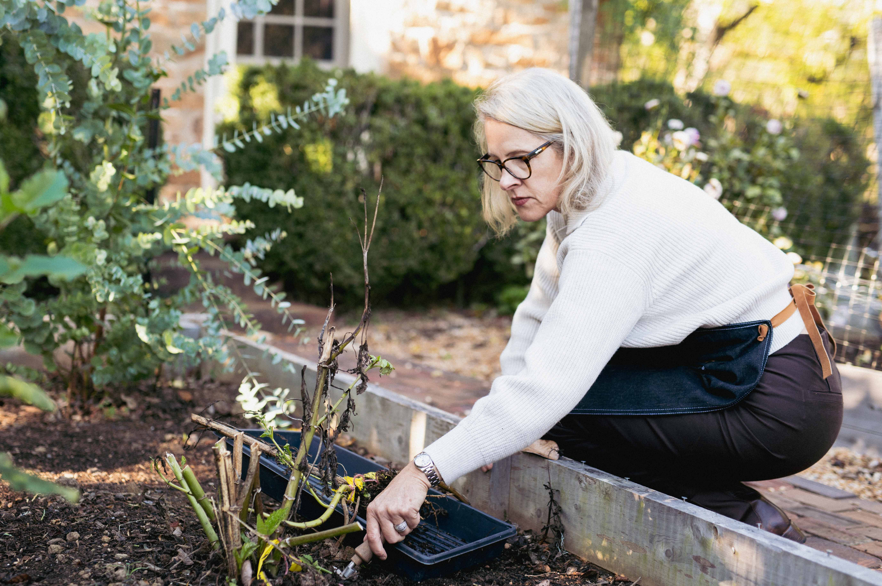 Monica in the kitchen garden
